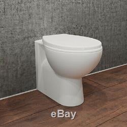 Sm Art Back To Wall Toilet Pan wc P Trap pan soft Close Slim Seat 390