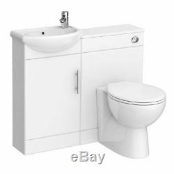Small Cloakroom Basin Sink Vanity Unit and Back to Wall WC Toilet Bathroom Dyon