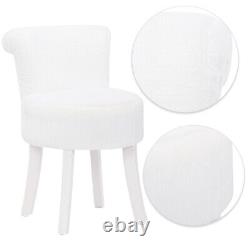 Soft Plush Vanity Stool White Makeup Chair Dressing Table Seat Bedroom Low Back