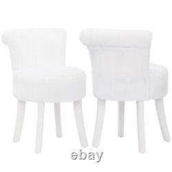 Soft Plush Vanity Stool White Makeup Chair Dressing Table Seat Bedroom Low Back