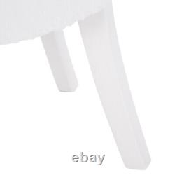Soft Plush Vanity Stool White Makeup Chair Dressing Table Seat Bedroom Low Back