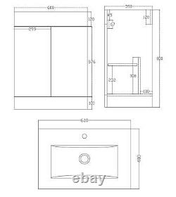 Sphinx Bathroom Furniture Suite Vanity Basin Cabinet & WC Unit 1100mm