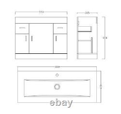 Sphinx Bathroom Furniture Suite Vanity Basin Cabinet & WC Unit 1500mm