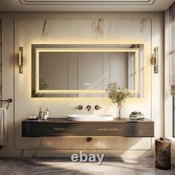 Super Large LED Bathroom Wall Mirror HD Vanity Mirror with Front & Back light UK