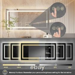 Super Large LED Bathroom Wall Mirror HD Vanity Mirror with Front & Back light UK