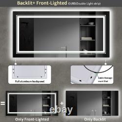 Super Large LED Bathroom Wall Mirror HD Vanity Mirror with Front & Back light UK