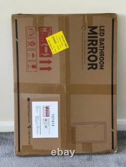 TETOTE 50x70cm Bathroom Mirror, SMART LED Lights, Anti-Fog, Front & Back Lit