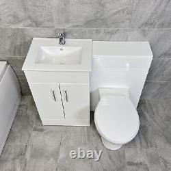 Tess 1050mm Bathroom Vanity Unit Furniture Suite with Imelda 1700mm Bath