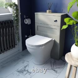 The Bath Co. Aylesford pebble grey furniture suite with toilet and tap