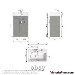 The Bath Co. Aylesford pebble grey furniture suite with toilet and tap