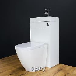 Toilet WC Back to Wall Bathroom Vanity Unit Cabinet Basin Sink 41V Housing White