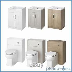 Traditional Back to Wall BTW WC Pan Toilet Cabinet & Basin Vanity Unit