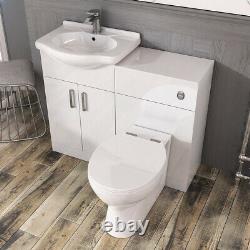 Traditional Bathroom Vanity Unit Basin Sink Unit Storage WC Gloss White 550mm