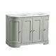Traditional His & Hers Double Vanity Unit In Pebble Grey W White Marble Top New