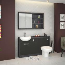 Traditional Suite Bathroom Grey Silver 1500mm Vanity Basin Toilet Mirror Option