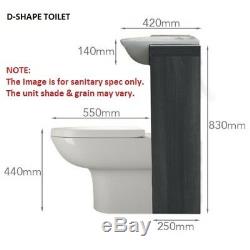 Traditional Suite Bathroom Grey Silver 1500mm Vanity Basin Toilet Mirror Option