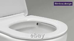 Trena Bathroom RH Basin Sink Vanity Unit WC Rimless Back To Wall Toilet 1100mm