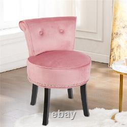 Tufted Studded Velvet Dressing Table Stool Bedroom Vanity Makeup Chair High Back