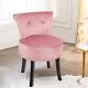 Tufted Studded Velvet Dressing Table Stool Bedroom Vanity Makeup Chair High Back