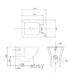 Turin 1300mm Gloss White 2-Drawer Mid-Edge Basin with Crosby BTW Toilet & WC