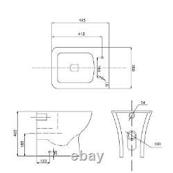 Turin 1300mm Gloss White 2-Drawer Mid-Edge Basin with Crosby BTW Toilet & WC