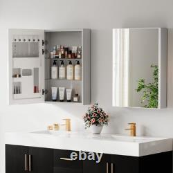 UK Bathroom Mirror Cabinet Vanity Mirror Back Panel Partition Storage Organizer