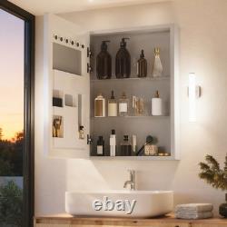 UK Bathroom Mirror Cabinet Vanity Mirror Back Panel Partition Storage Organizer
