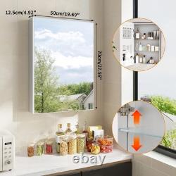 UK Bathroom Mirror Cabinet Vanity Mirror Back Panel Partition Storage Organizer