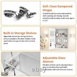 UK Bathroom Mirror Cabinet Vanity Mirror Back Panel Partition Storage Organizer