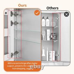 UK Bathroom Mirror Cabinet Vanity Mirror Back Panel Partition Storage Organizer