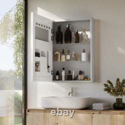UK Bathroom Mirror Cabinet Vanity Mirror Back Panel Partition Storage Organizer