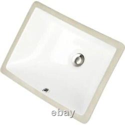 Undermount Bathroom Sink Rectangular Small Classic Ceramic Vanity Lavatory 16x11