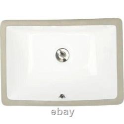 Undermount Bathroom Sink Rectangular Small Classic Ceramic Vanity Lavatory 16x11