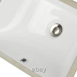 Undermount Bathroom Sink Rectangular Small Classic Ceramic Vanity Lavatory 16x11