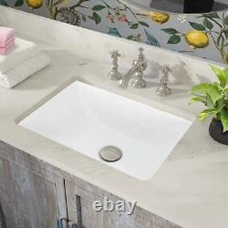 Undermount Bathroom Sink Rectangular Small Classic Ceramic Vanity Lavatory 16x11