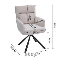 Upholstered Velvet Armchair T-Cushion Back Swivel Bedroom Makeup Vanity Chair UK