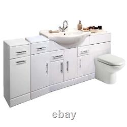 Vanity Basin Cabinet Back To Wall Toilet Unit Pan Cistern Cupboard 1950mm