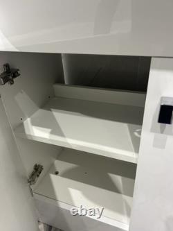 Vanity Basin Unit Back to Wall Toilet Storage Furniture Set Premium Gloss White