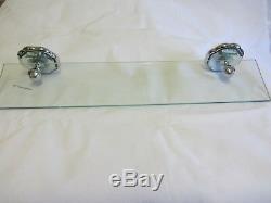 Vanity Glass Shelf Chrome with Venetian Style Back Plate