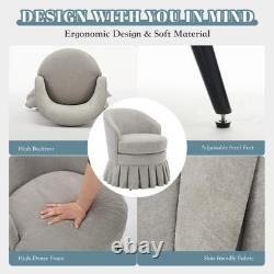 Vanity Stool Chair with Back& Arms, Upholstered Makeup Chair, for Bedroom Bathroom
