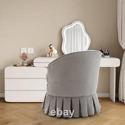 Vanity Stool Chair with Back& Arms, Upholstered Makeup Chair, for Bedroom Bathroom