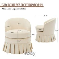 Vanity Stool Chair with Back& Arms, Upholstered Makeup Chair, for Bedroom Bathroom