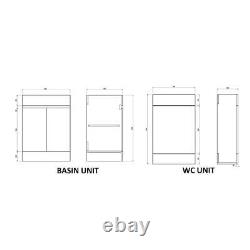 Vanity Unit & BTW WC Toilet Cabinet L Shape Storage Gamma Combined Furniture Set