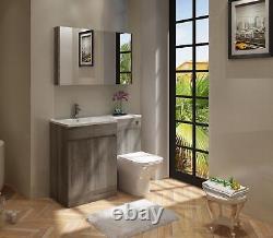 Vanity Unit & BTW WC Toilet Cabinet L Shape Storage Gamma Combined Furniture Set