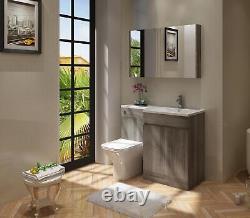 Vanity Unit & BTW WC Toilet Cabinet L Shape Storage Gamma Combined Furniture Set