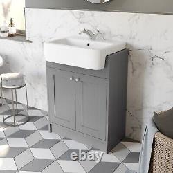 Vanity Unit Back To Wall Toilet Shelf Storage Combination Grey Furniture 1820mm