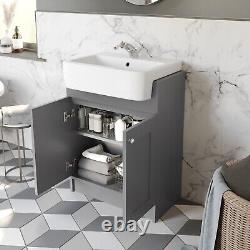 Vanity Unit Back To Wall Toilet Shelf Storage Combination Grey Furniture 1820mm