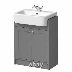 Vanity Unit Back To Wall Toilet Shelf Storage Combination Grey Furniture 1820mm