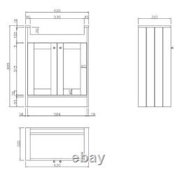 Vanity Unit Back To Wall Toilet Shelf Storage Combination Grey Furniture 1820mm