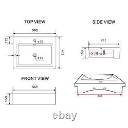 Vanity Unit Back To Wall Toilet Shelf Storage Combination Grey Furniture 1820mm